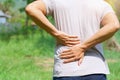 man runing with back pain