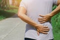 man runing with back pain Royalty Free Stock Photo