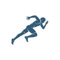 Man runner athletic logo design vector. Icon Symbol. Template Illustration. Creative design Royalty Free Stock Photo