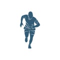 Man runner athletic logo design vector. Icon Symbol. Template Illustration. Creative design Royalty Free Stock Photo