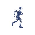 Man runner athletic logo design vector. Icon Symbol. Template Illustration. Creative design Royalty Free Stock Photo