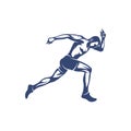 Man runner athletic logo design vector. Icon Symbol. Template Illustration. Creative design Royalty Free Stock Photo