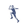 Man runner athletic logo design vector. Icon Symbol. Template Illustration. Creative design Royalty Free Stock Photo