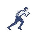 Man runner athletic logo design vector. Icon Symbol. Template Illustration. Creative design Royalty Free Stock Photo