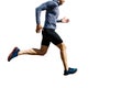 man runner running on blue long sleeve shirt Royalty Free Stock Photo