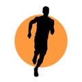 man runner running sprinter sprinting in silhouette style Royalty Free Stock Photo