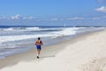 Man running on the beach