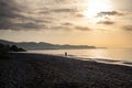 Early morning Run at Sunrise on the Beach Silhouette