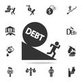 man running debt ball fall icon. Detailed set of finance, banking and profit element icons. Premium quality graphic design. One of