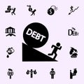 man running debt ball fall icon. Profit icons universal set for web and mobile