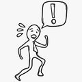 A man running. Doodle vector icon. Drawing sketch illustration hand drawn cartoon line eps10 Royalty Free Stock Photo
