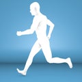 Man running fast, wake, power Royalty Free Stock Photo
