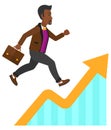 Man running on growth graph Royalty Free Stock Photo
