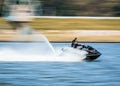 High speed jet ski in the river Royalty Free Stock Photo