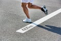 Man running on 400 meter dash