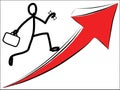 Man running on red arrow vector Royalty Free Stock Photo