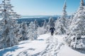 Man running in the snow Royalty Free Stock Photo