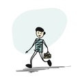 Man running with suitcase