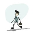 Man running with suitcase