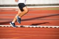 Man Running on track at Sport Stadium Royalty Free Stock Photo