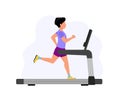 Man running on the treadmill, concept illustration for sport, exercising, healthy lifestyle, cardio activity.