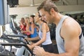 Man Running On Treadmill At Gym Royalty Free Stock Photo