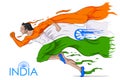 Man running in tricolor Indian flag