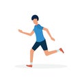 Man running vector illustration. Running man in flat style. Royalty Free Stock Photo