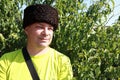 Man in Russian Karakul Kubanka Cossack Hat Royalty Free Stock Photo