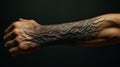 Macro Forearm Tattoo: Digital Manipulation Of Tree Roots