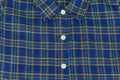 Mans blue cotton plaid shirt - stock photo Royalty Free Stock Photo