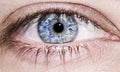 Man's blue eye