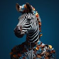 Floral Mane Zebra: Sculptural Paper Art With A Vogue Twist