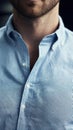 Man\'s Button-Down Shirt, A Close-Up View, Detailed Texture, Classic Style Royalty Free Stock Photo