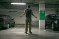 Man`s car was stolen, can`t find car at underground parking Royalty Free Stock Photo