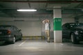 Man`s car was stolen, can`t find car at underground parking Royalty Free Stock Photo