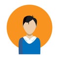The man`s face of an Asian guy. The vector icon. Royalty Free Stock Photo
