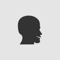 Man`s face shape icon flat