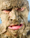Man's face is very dirty Royalty Free Stock Photo