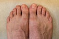 Man`s feet.