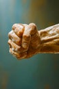 Man's fist with lot of dirt on it. Generative AI Royalty Free Stock Photo