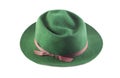 Man's Green Hat with Ribbon