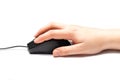 Hand on a computer mouse Royalty Free Stock Photo