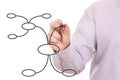 Man's hand drawing an organization chart Royalty Free Stock Photo