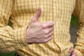 Man's hand gesture