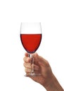 Man's hand with glass of red wine Royalty Free Stock Photo