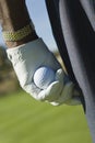 Man's Hand Holding Golf Ball Royalty Free Stock Photo