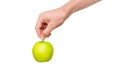 Man's hand holding green apple Royalty Free Stock Photo