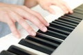man's hand playing piano Royalty Free Stock Photo