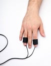 Man's Hand with Polygraph Electrodes